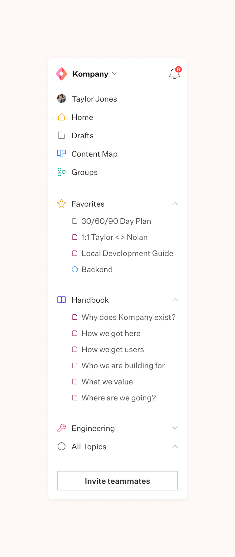 Sidebar sections Sidebar sections