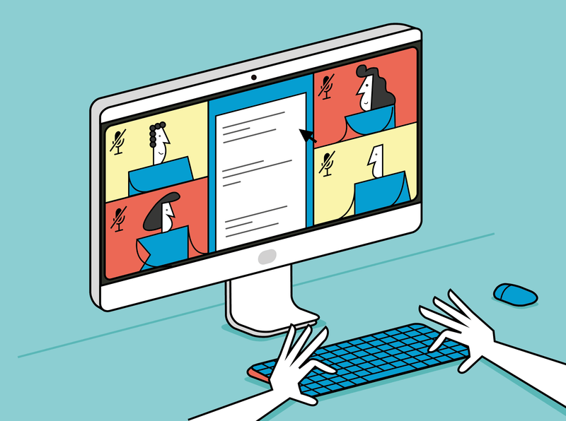 A person editing a collaborative document A person editing a collaborative document